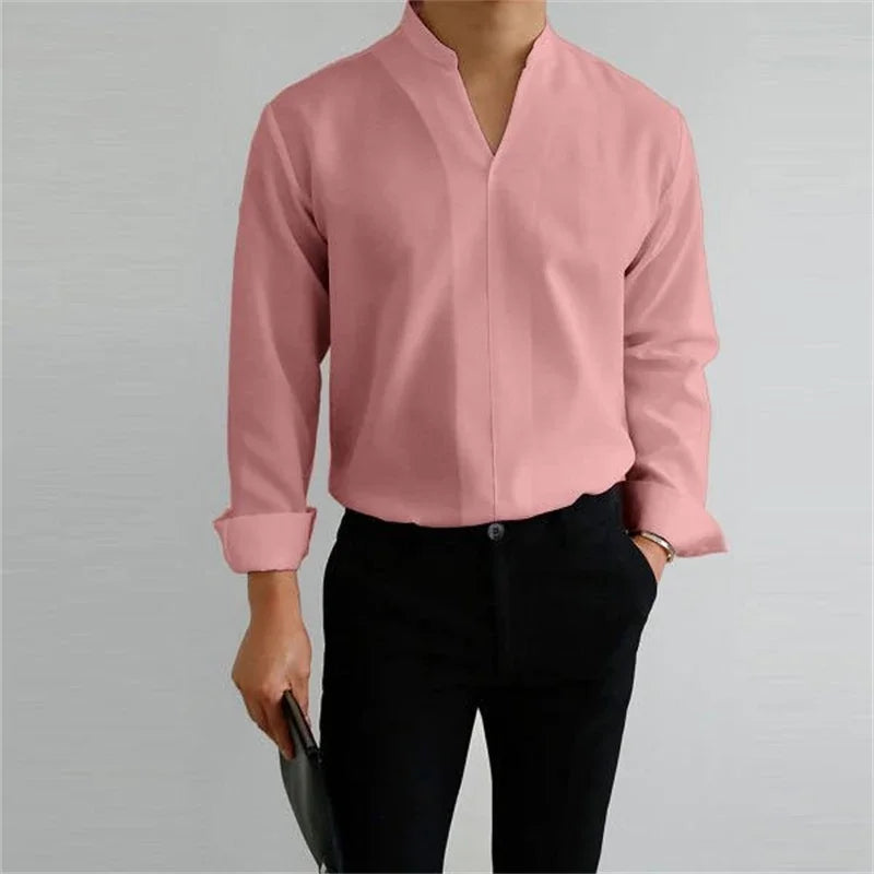 Ashford | Men's Classic Mandarin Collar Business Casual Shirt