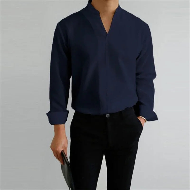 Ashford | Men's Classic Mandarin Collar Business Casual Shirt