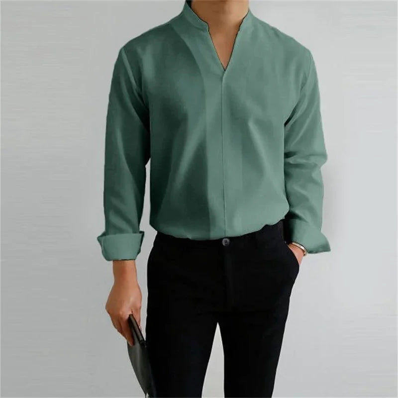 Ashford | Men's Classic Mandarin Collar Business Casual Shirt