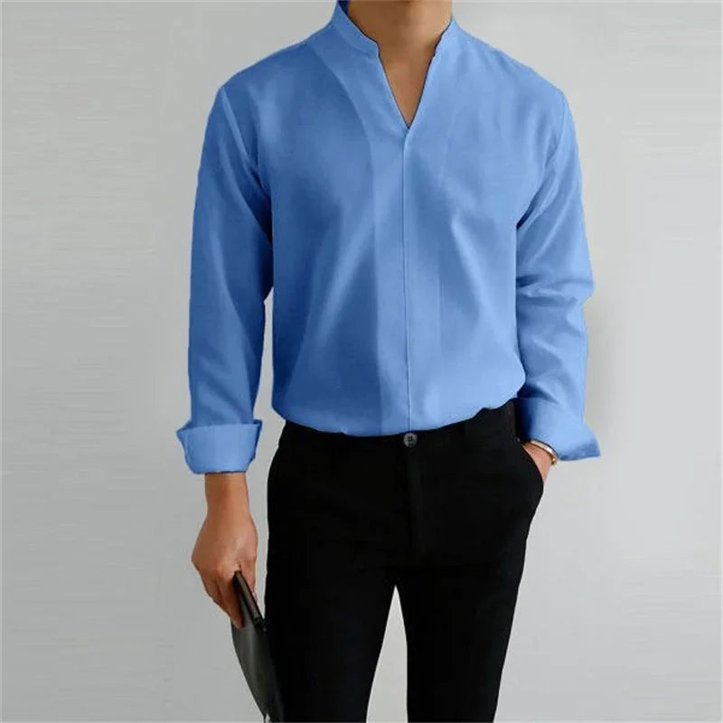 Ashford | Men's Classic Mandarin Collar Business Casual Shirt