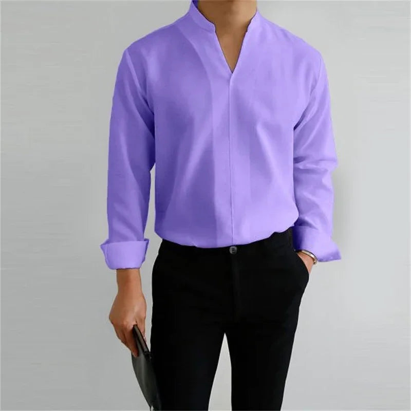 Ashford | Men's Classic Mandarin Collar Business Casual Shirt