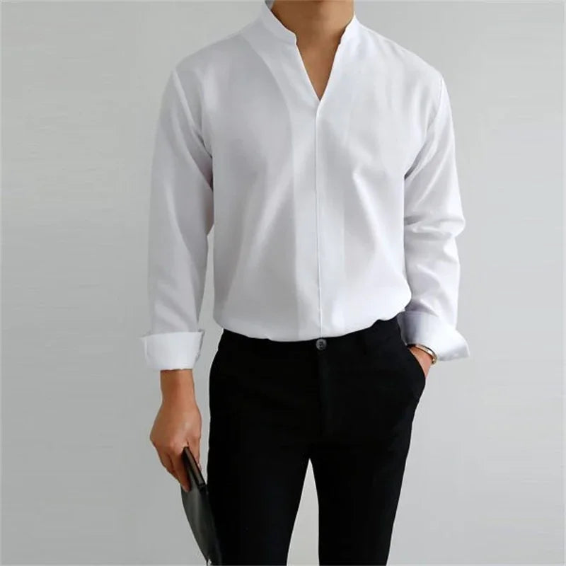 Ashford | Men's Classic Mandarin Collar Business Casual Shirt