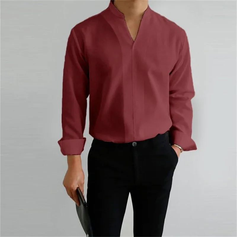 Ashford | Men's Classic Mandarin Collar Business Casual Shirt