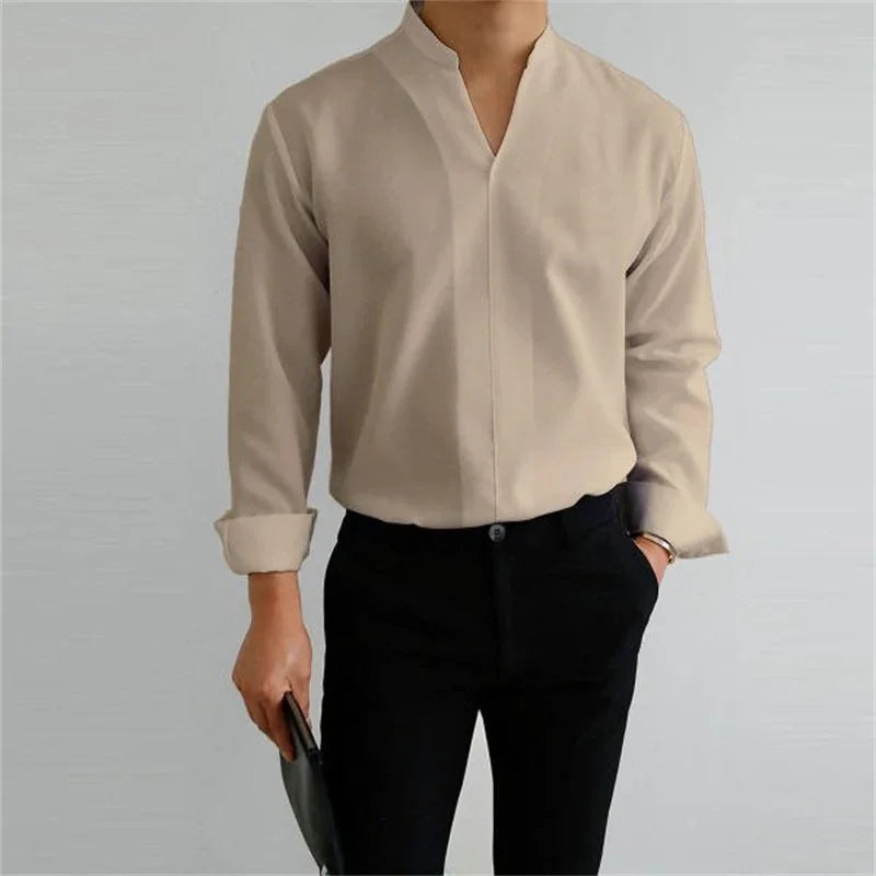 Ashford | Men's Classic Mandarin Collar Business Casual Shirt