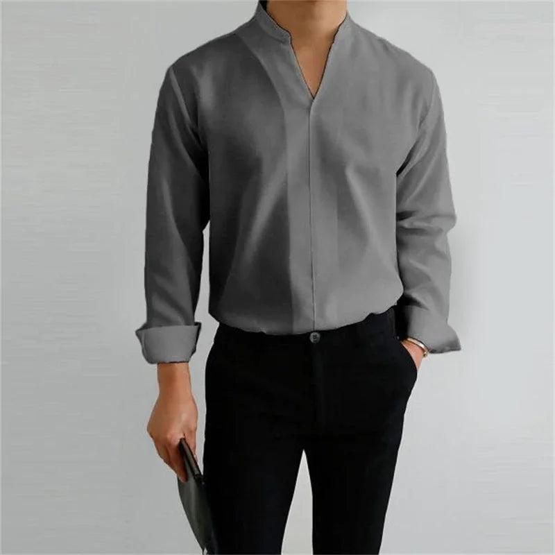 Ashford | Men's Classic Mandarin Collar Business Casual Shirt