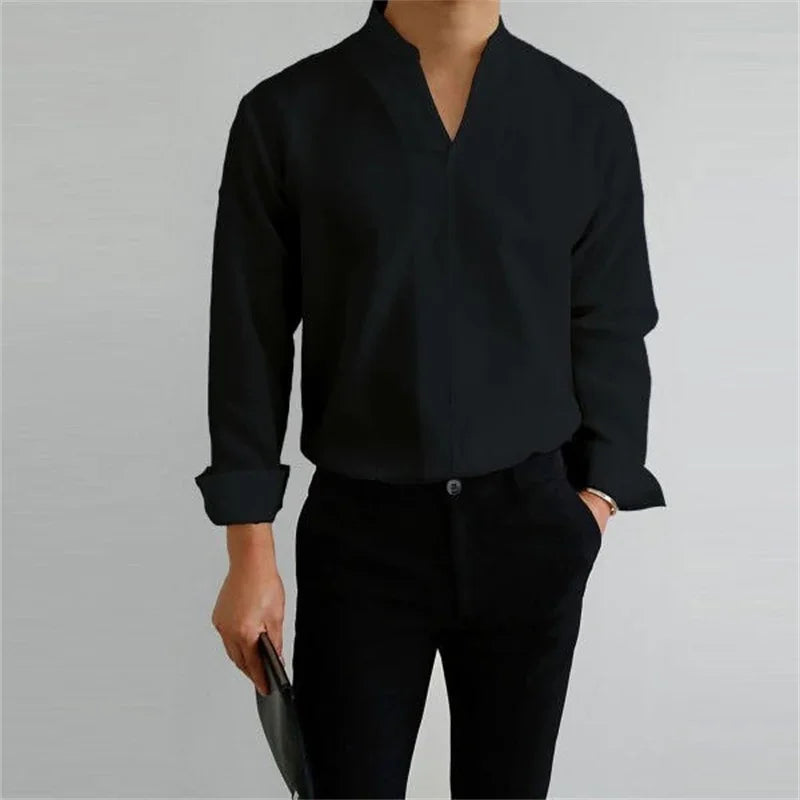 Ashford | Men's Classic Mandarin Collar Business Casual Shirt