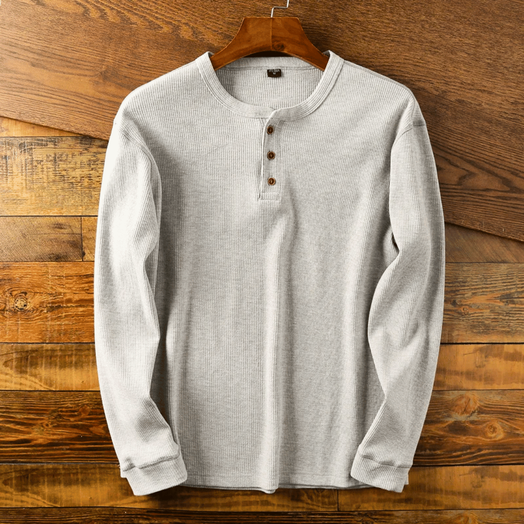 Caspian | Men's Classic Ribbed Henley Tshirt