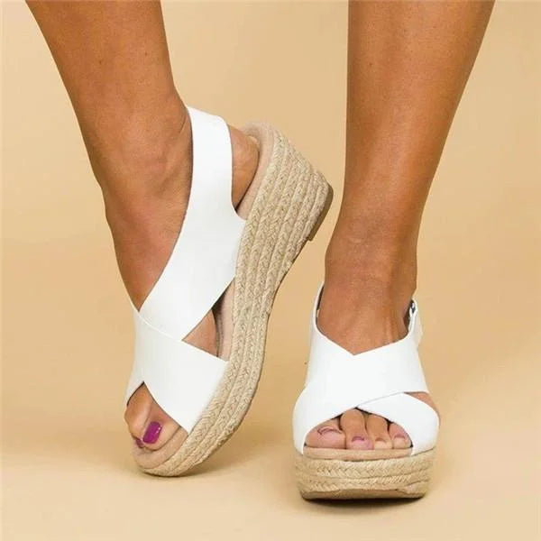 Cordelia | Orthopedic Cross-Over Espadrille Wedges