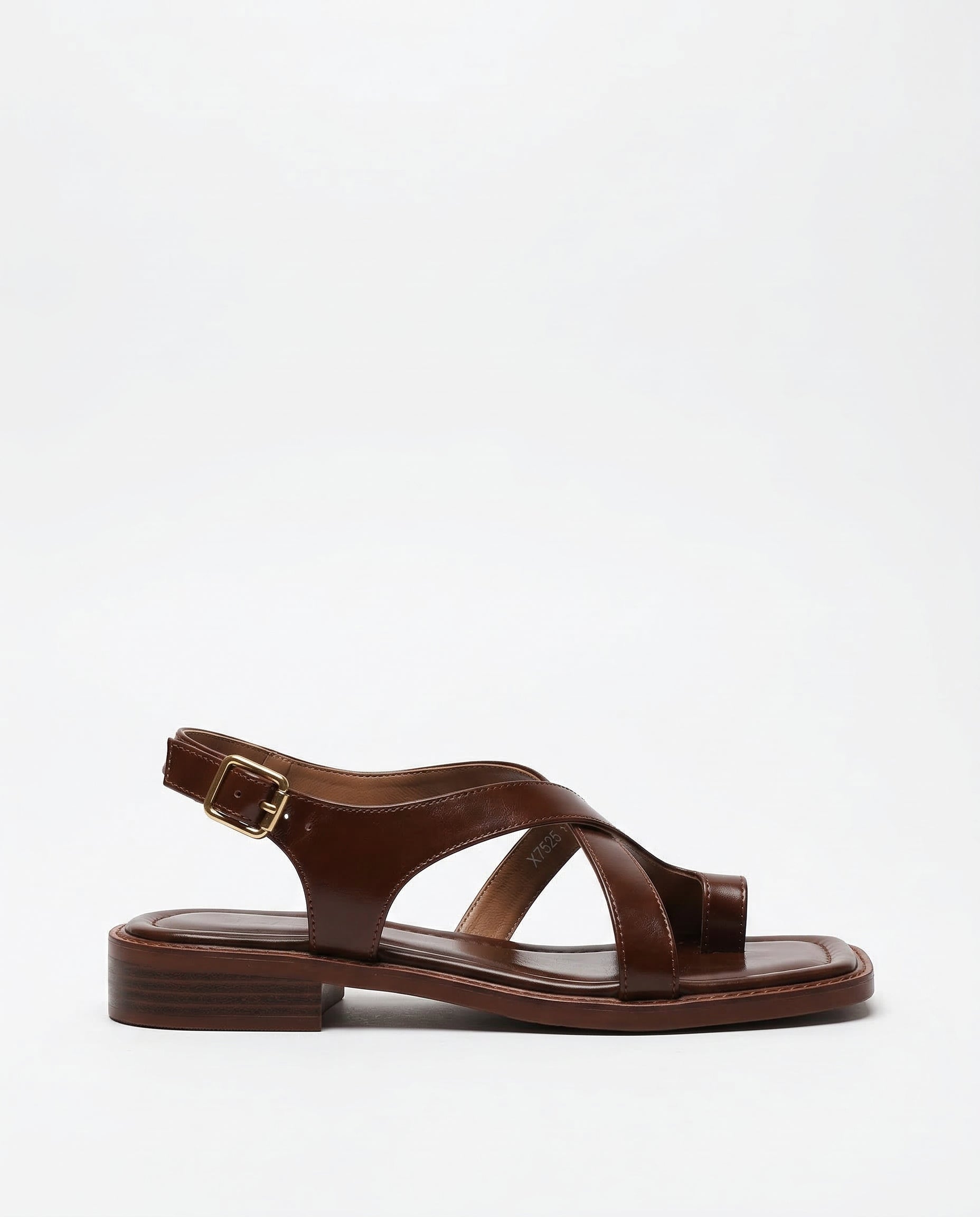 Cordelia | Elegant Leather Cross-Strap Buckle Comfortable Sandals