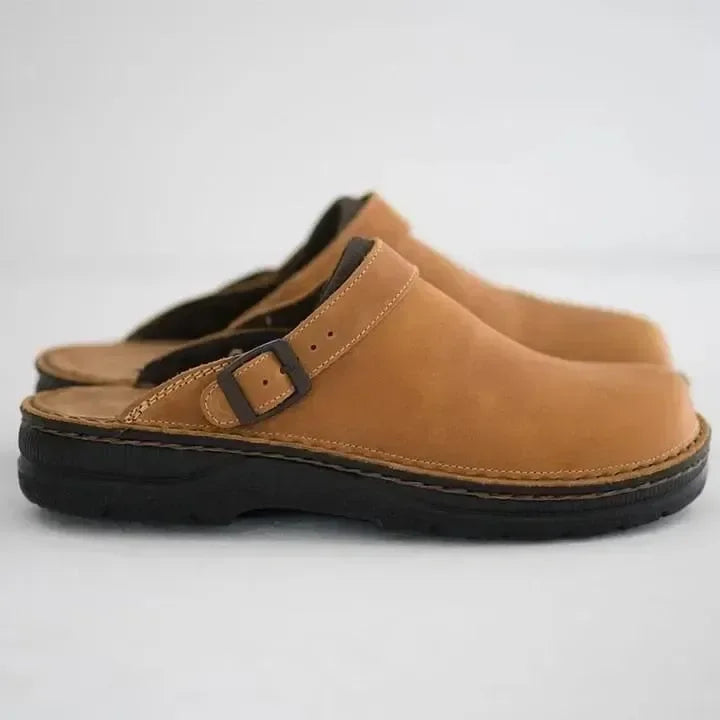 Henrik | Men's Classic Leather Buckle Clogs