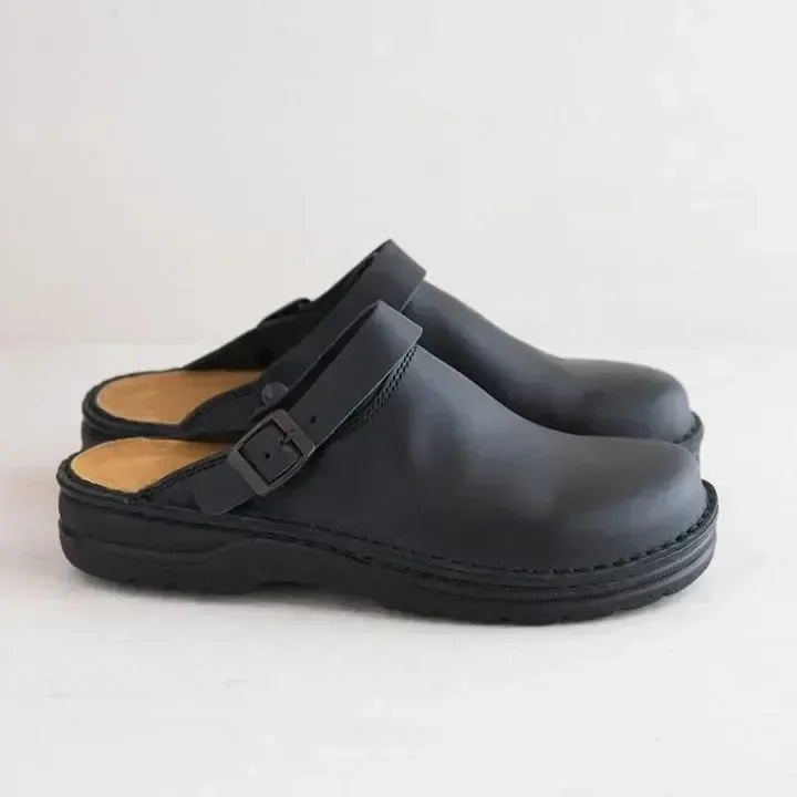 Henrik | Men's Classic Leather Buckle Clogs