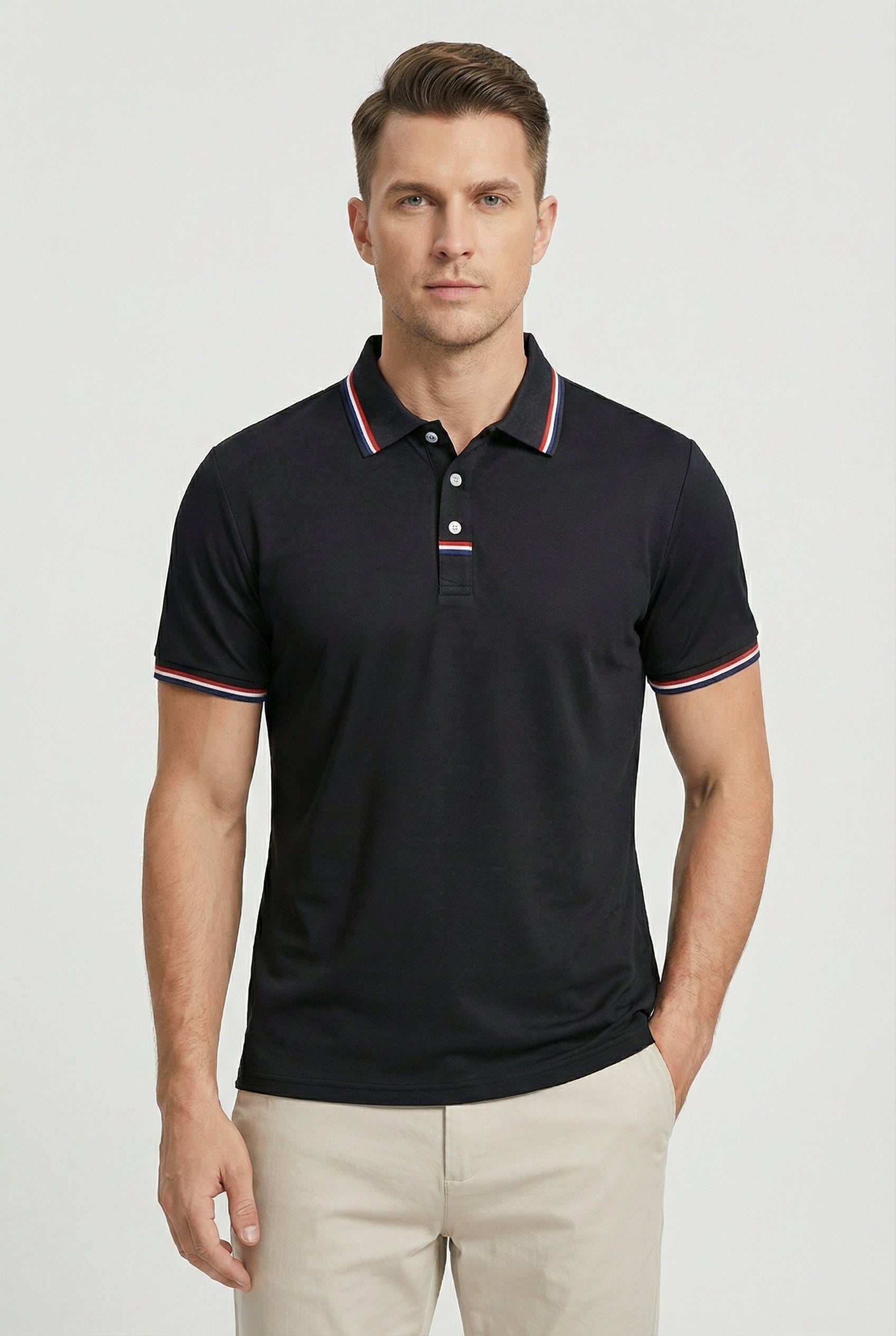 Fletcher | Men's Classic Striped Tipping Polo Clothing