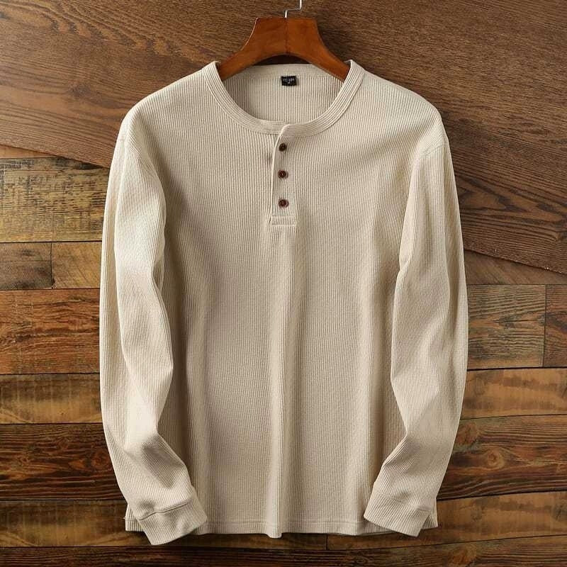 Caspian | Men's Classic Ribbed Henley Tshirt