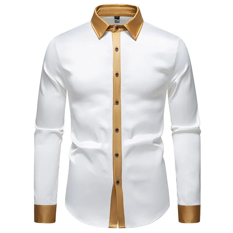 Darius | Men's Classic Contrast Trim Business Casual Button Down Shirt