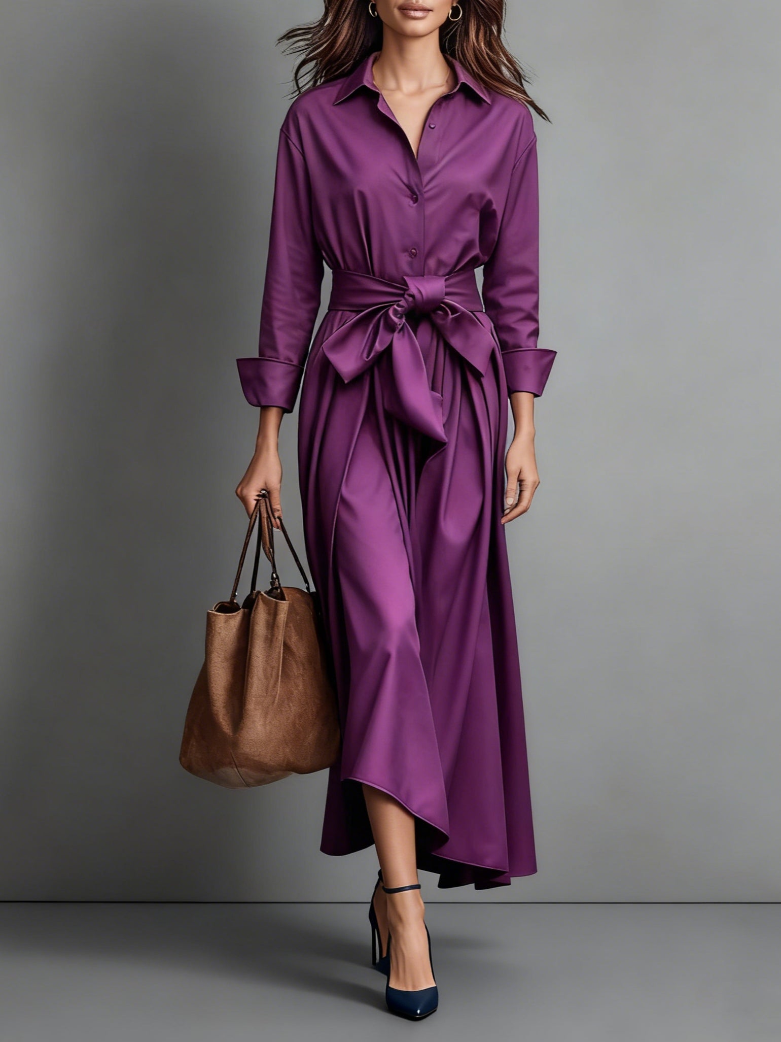 Talitha | Elegant Shirt A-Line Midi Dress