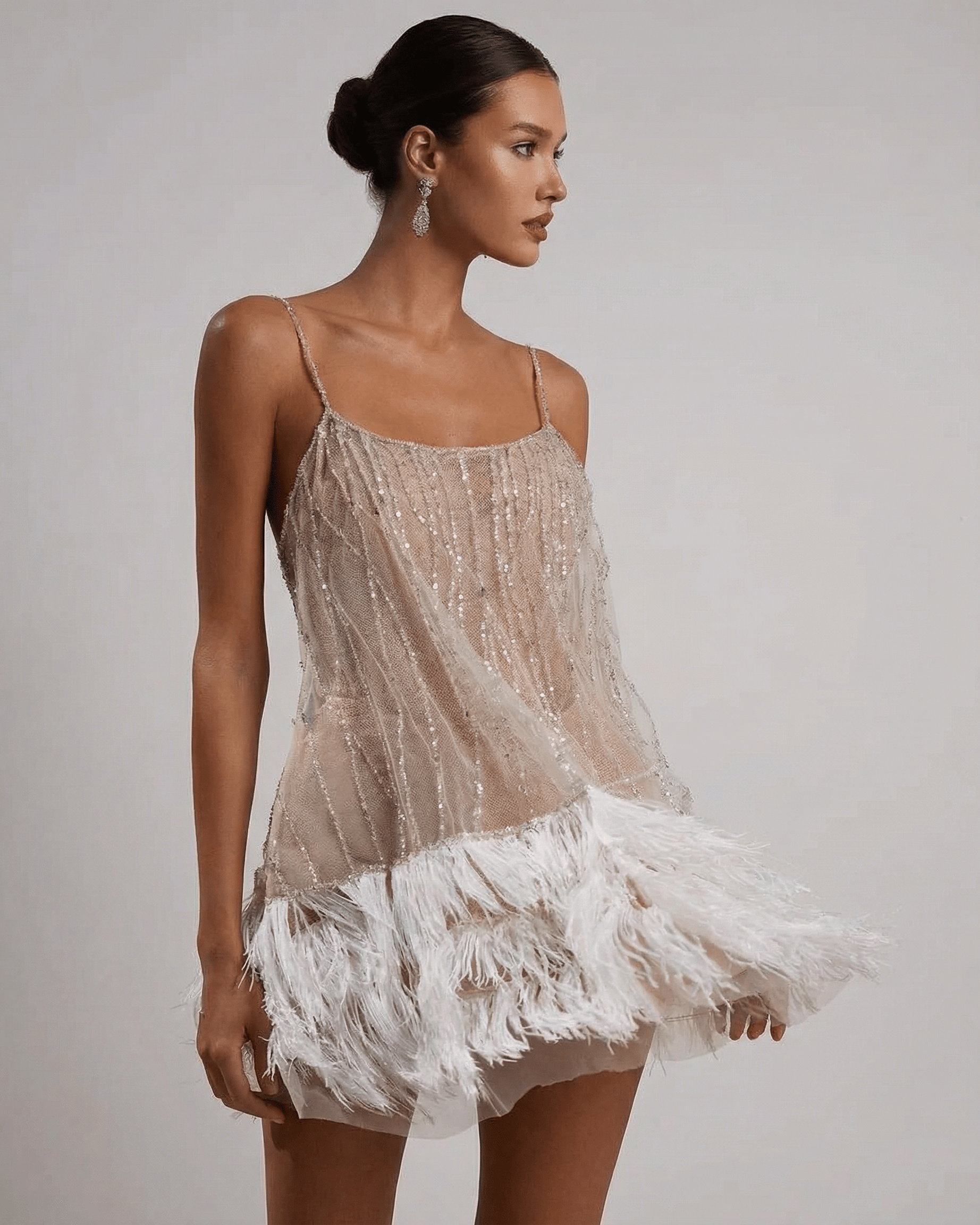 Cordelia | Luxe Sequin Feather Mini Dress