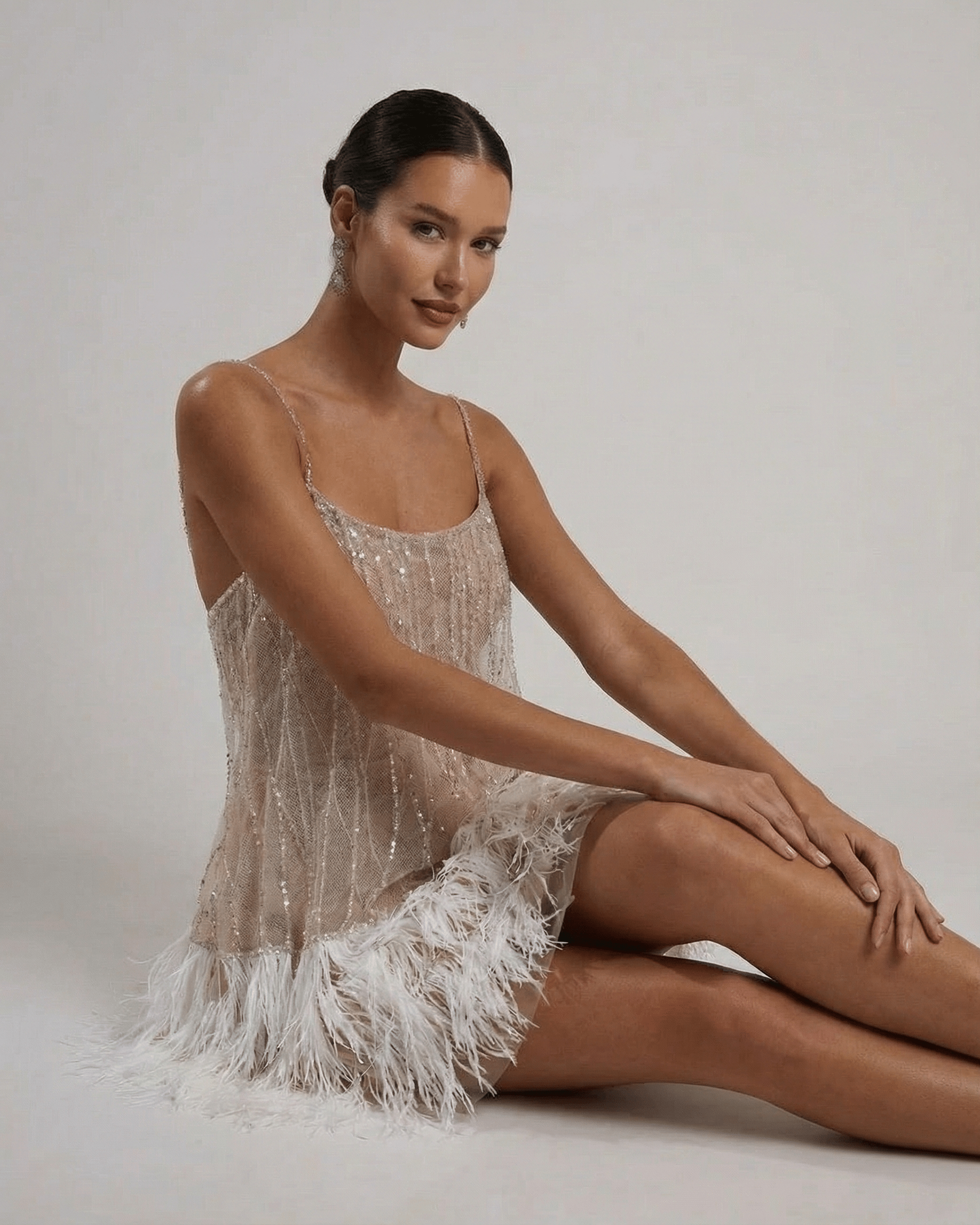 Cordelia | Luxe Sequin Feather Mini Dress