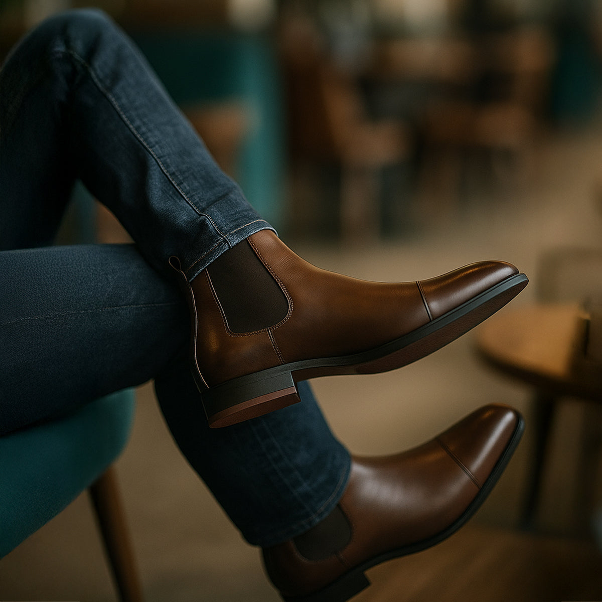 Men’s Chelsea Boots with Sleek Profile and Elastic Side Panels