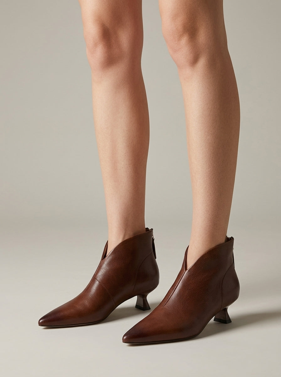 Women's Ankle Boots - Pointed Toe Kitten Heels