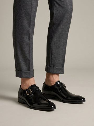 Men's Monk Strap Shoes - Pointed Toe Buckle Fastening