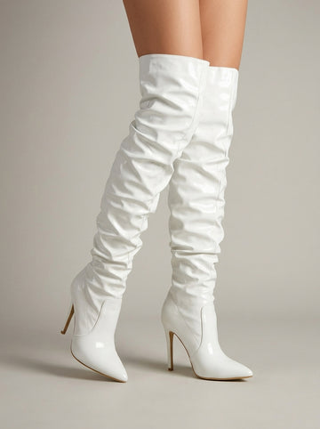 Women's Over-the-Knee Boots Pointed Toe Stiletto Heel Slouchy