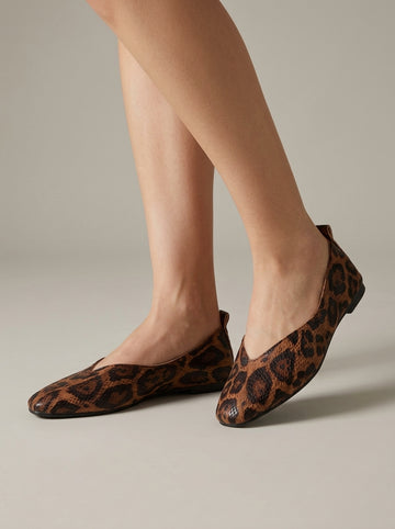Theodora | Leopard Print Leather Flats