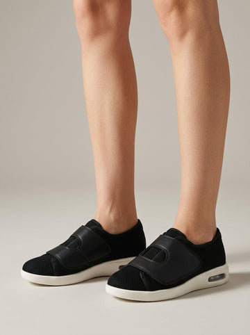 Unisex Trainers Hook-and-Loop Strap Mesh Upper Air-Cushioned Sole
