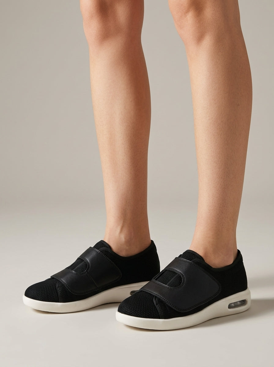 Unisex Trainers Hook-and-Loop Strap Mesh Upper Air-Cushioned Sole