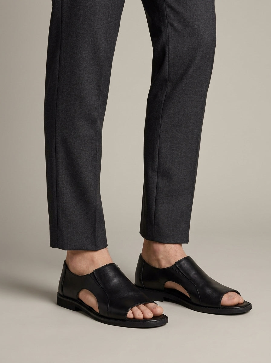 Dorian | Men's Leather Sandals Open Toe Cutout