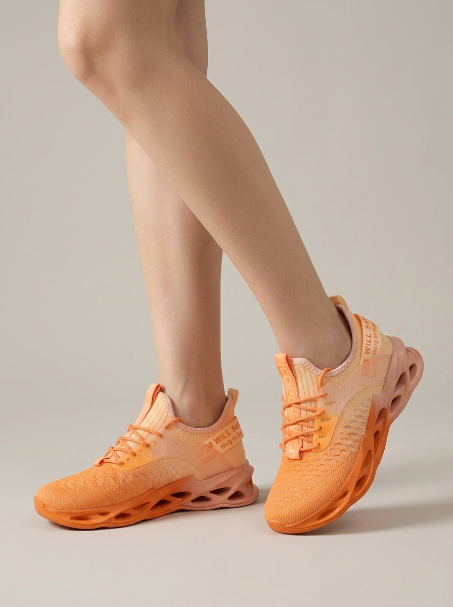 Women's Knit Blade Sole Sneakers - Round Toe