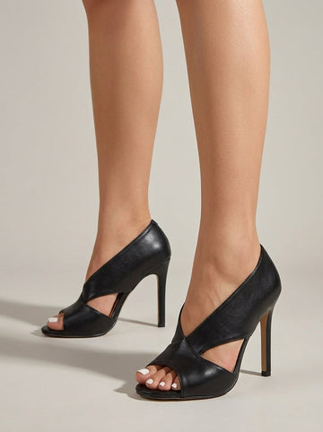 Tivanne | Leather Heels Cutout Stiletto