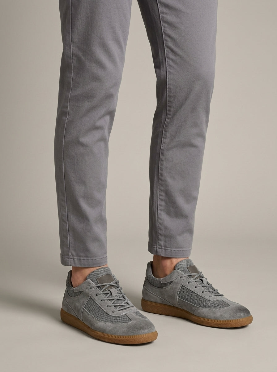 Men's Sneakers Low-Top Lace-Up Mesh Panel Gum Sole