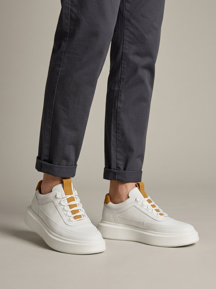 Men's Sneakers - Lace-Up - Round Toe - Chunky Platform Sole