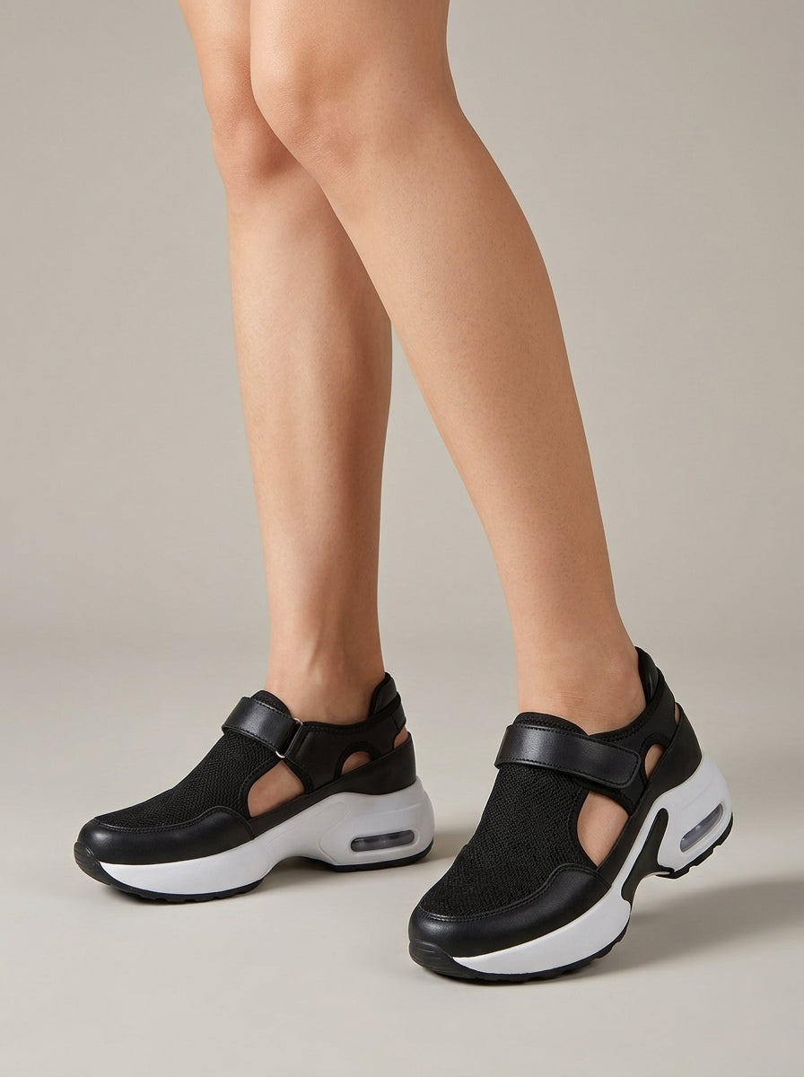 Women's Sneakers Mesh Hook-and-Loop Strap Chunky Sole