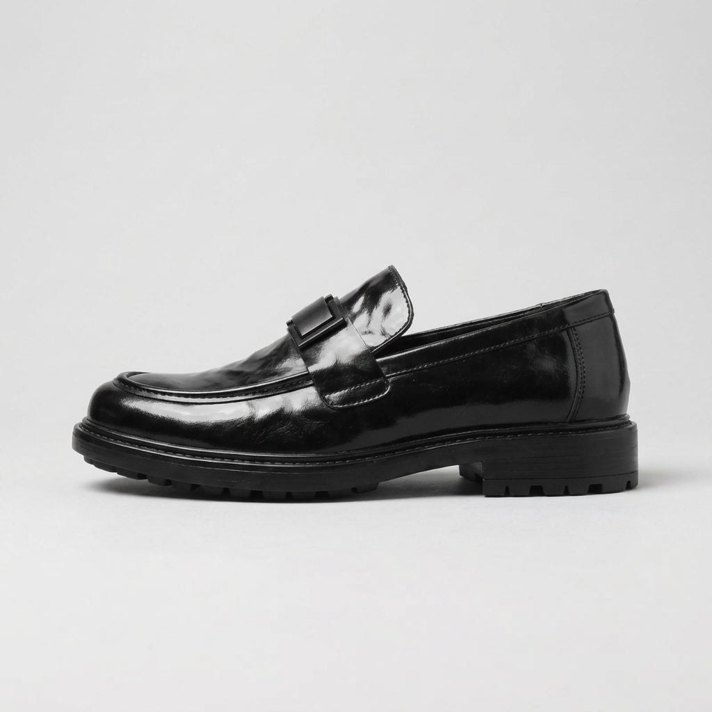 Men's Penny Loafers - Patent Leather - Slip-On - Low Heel