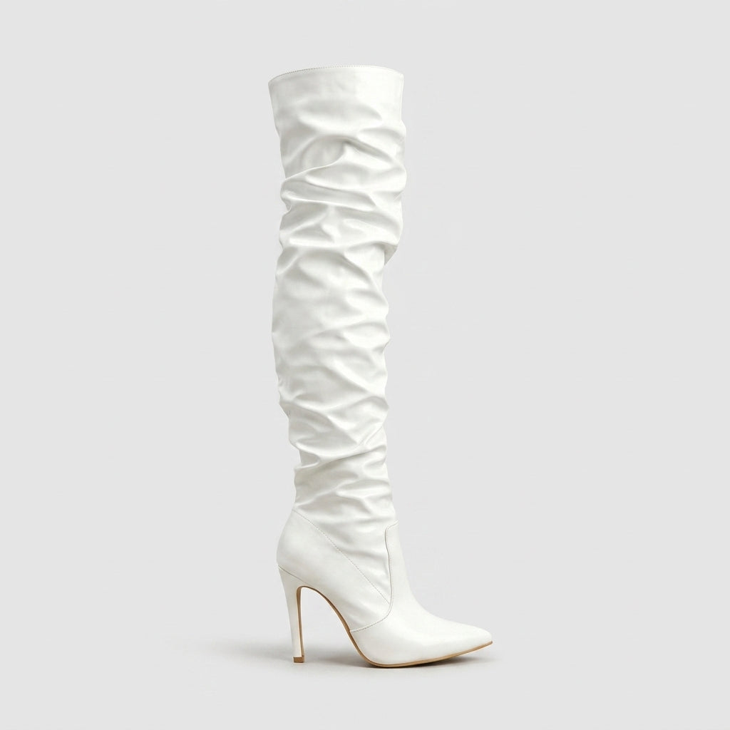 Women's Over-the-Knee Boots Pointed Toe Stiletto Heel Slouchy