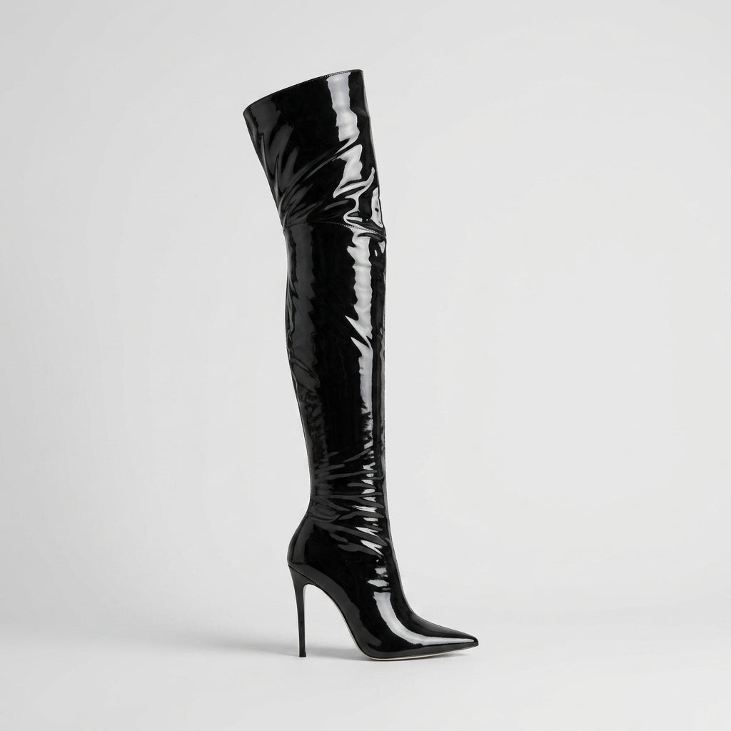 Women's Over-the-Knee Boots - Stiletto Heel - Side Zip Closure