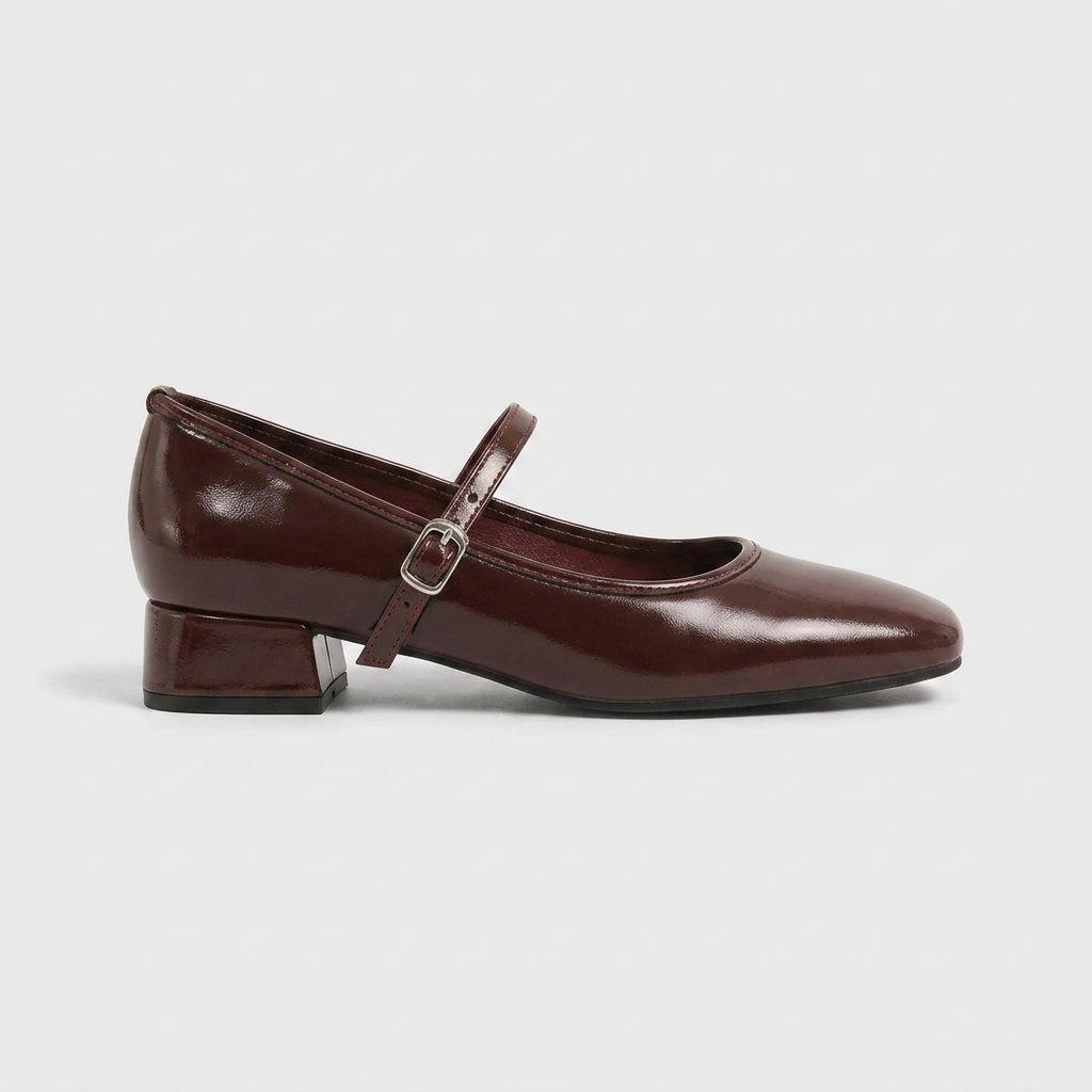 Women's Mary Jane Shoes - Square Toe Block Heel