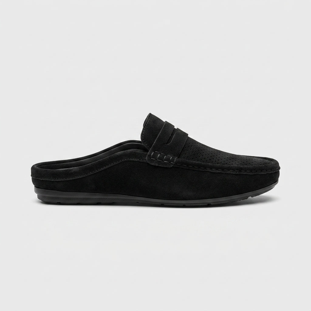 Men's Suede Perforated Driving Loafers - Moc Toe