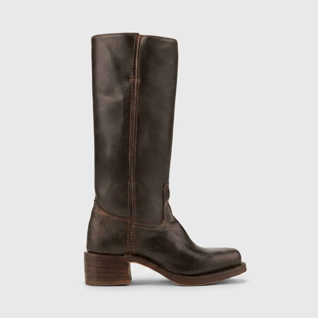 Women's Knee High Boots - Square Toe Block Heel
