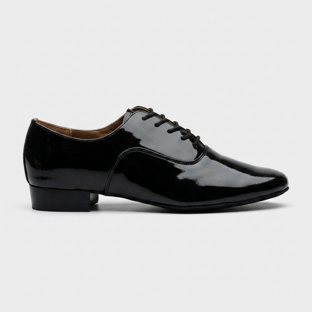 Men's Oxford Shoes Lace-Up Round Toe Low Block Heel Dance