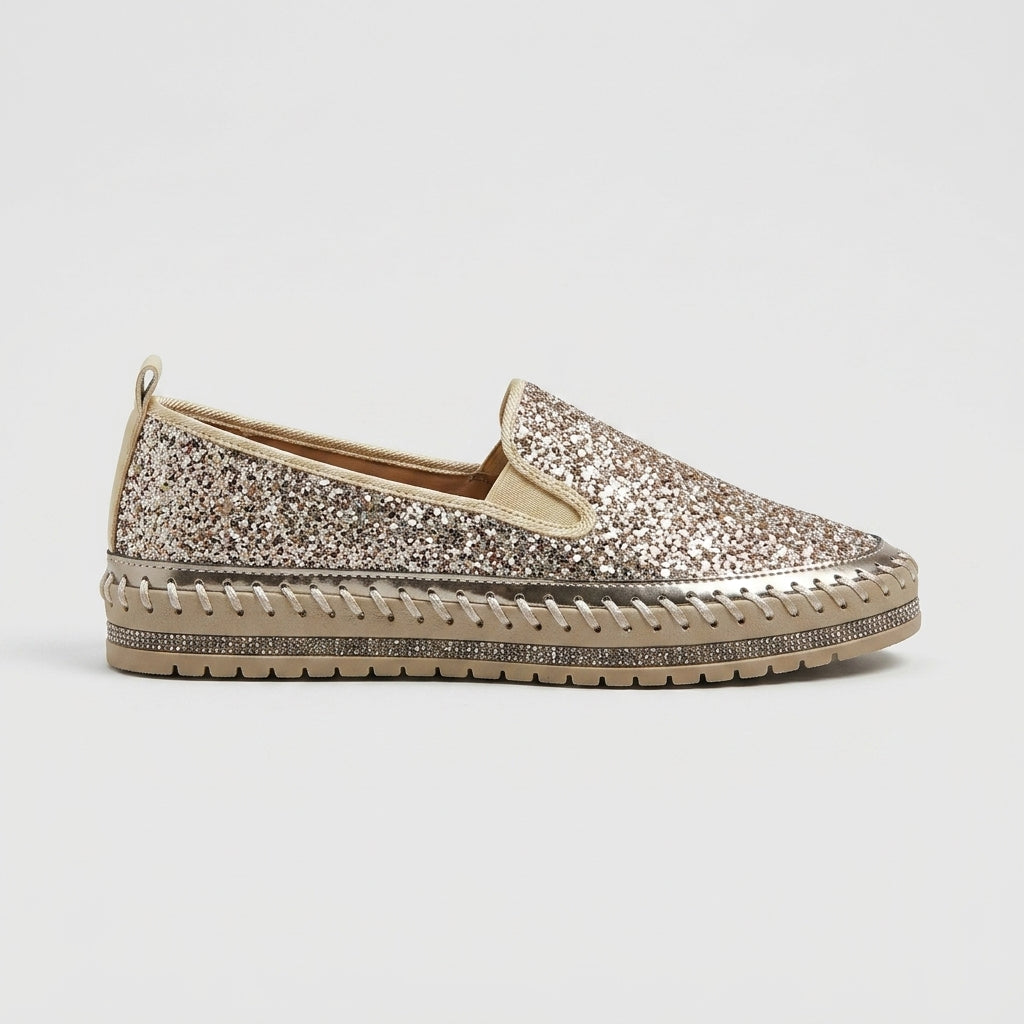 Women's Platform Flats Slip-On Chunky Sole Round Toe