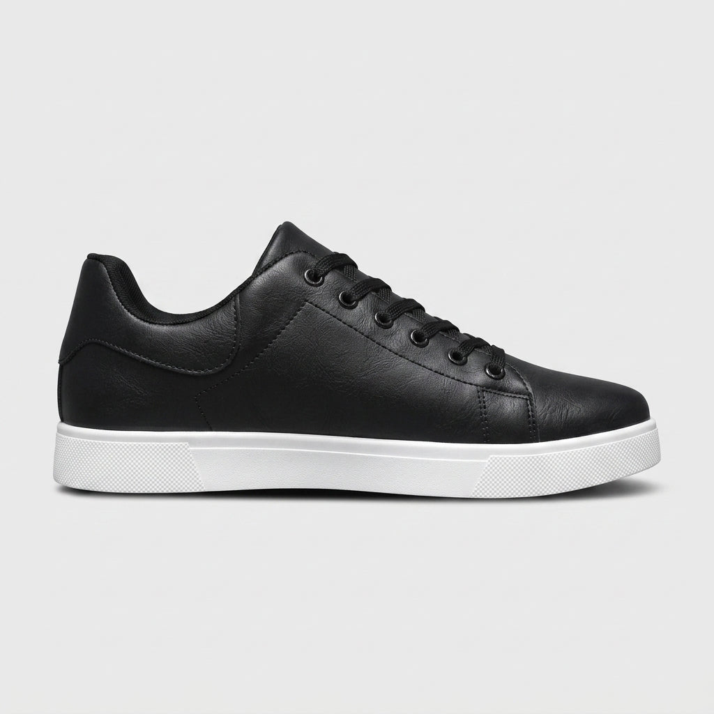 Men's Sneakers Low-Top - Lace-Up - Round Toe - White Platform