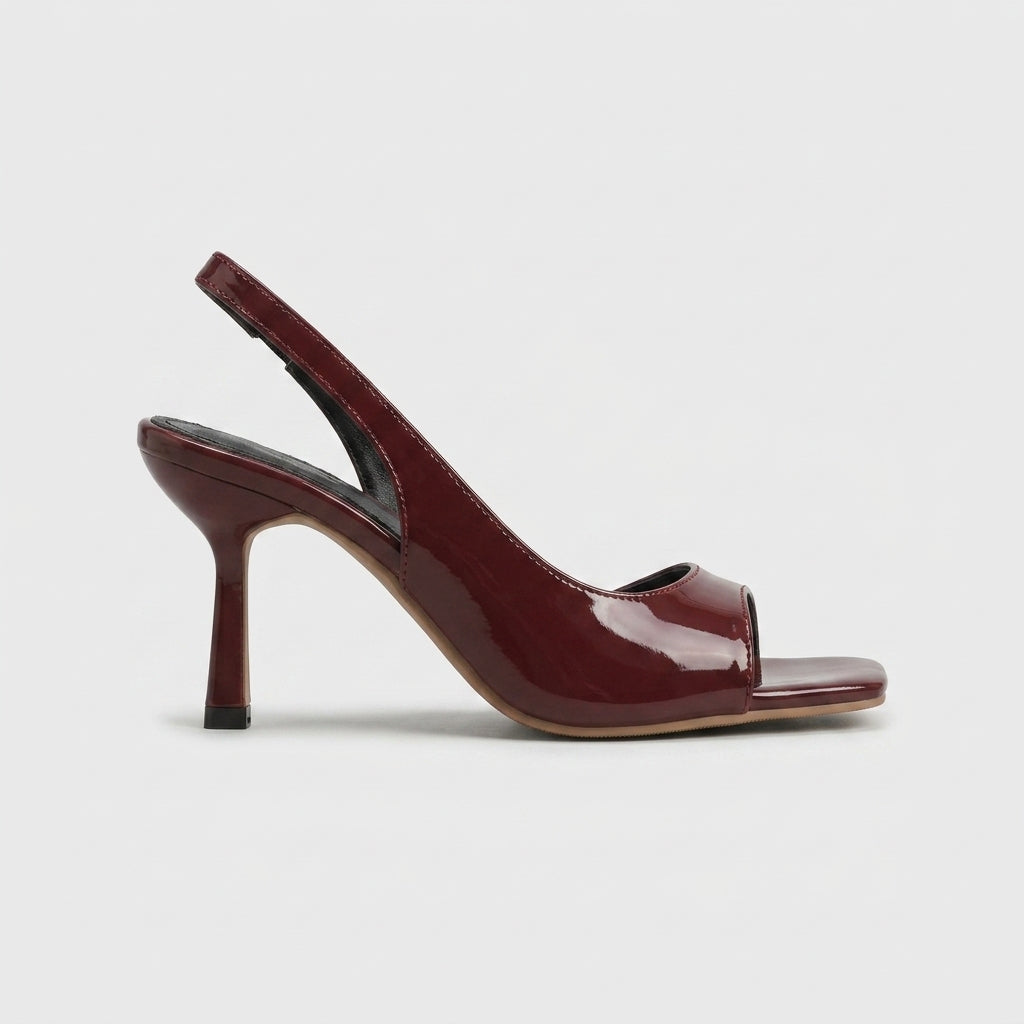 Daphira | Patent Slingback Heels Square Toe