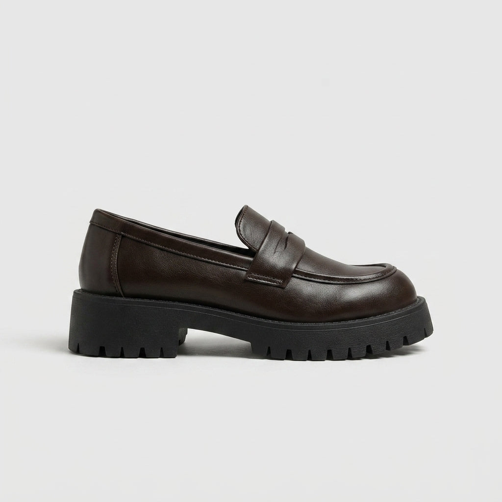 Women's Penny Loafers - Slip-On - Platform - Chunky Lug Sole