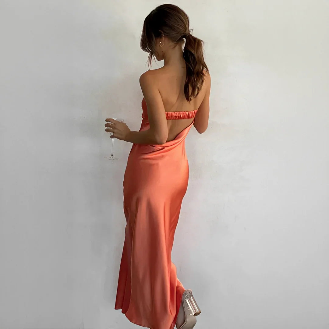 Ophelia | Maxi Dress Strapless Cutout Back Formal