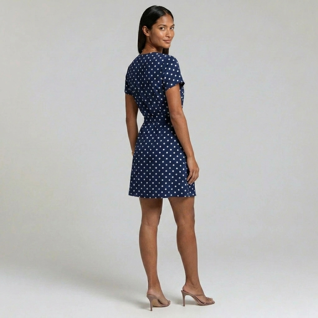 Delphina | Romantic Polka Dot Wrap Mini Dress