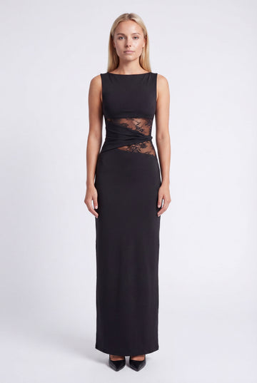 Celestina | Elegant Lace Panel Maxi Dress
