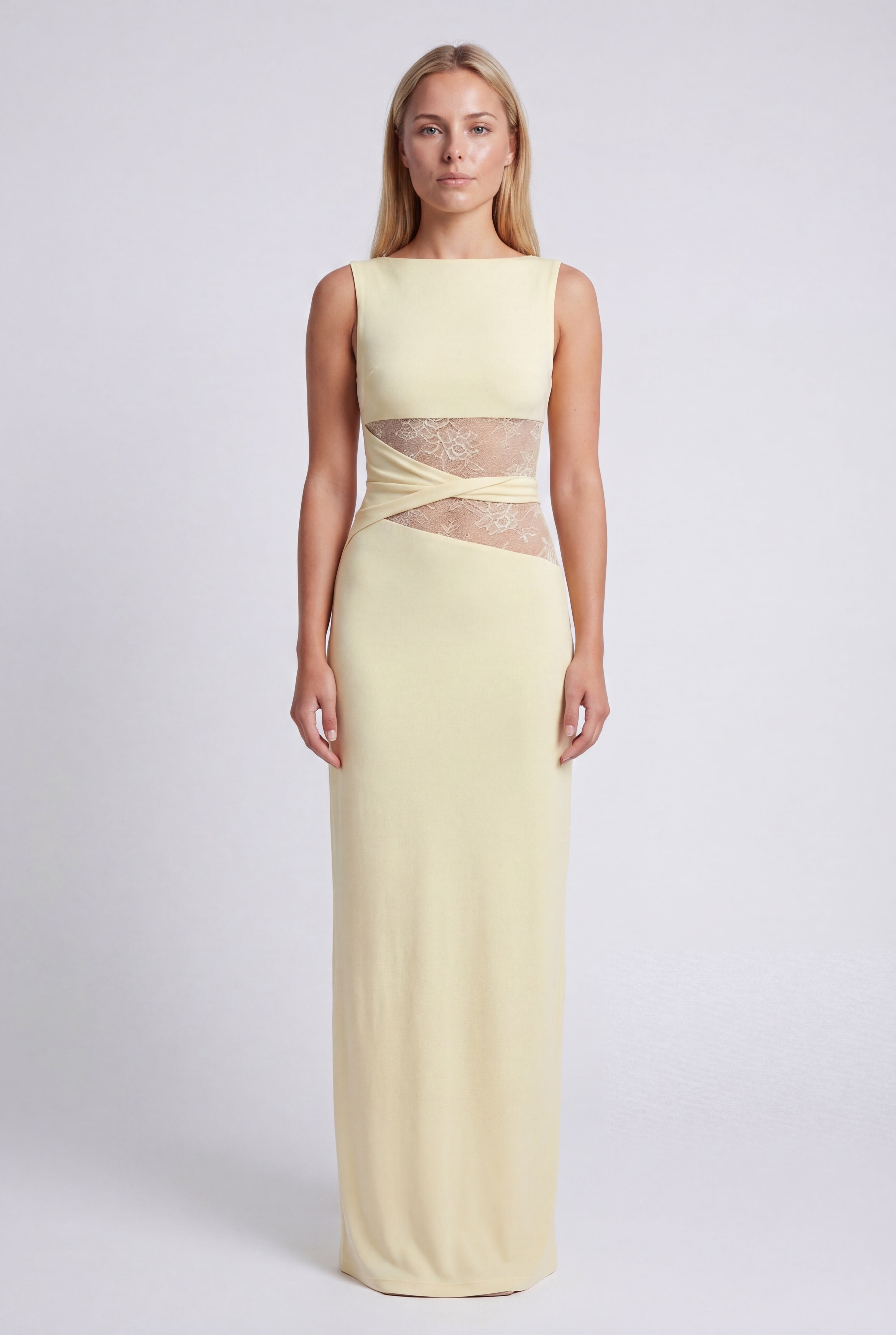 Celestina | Elegant Lace Panel Maxi Dress