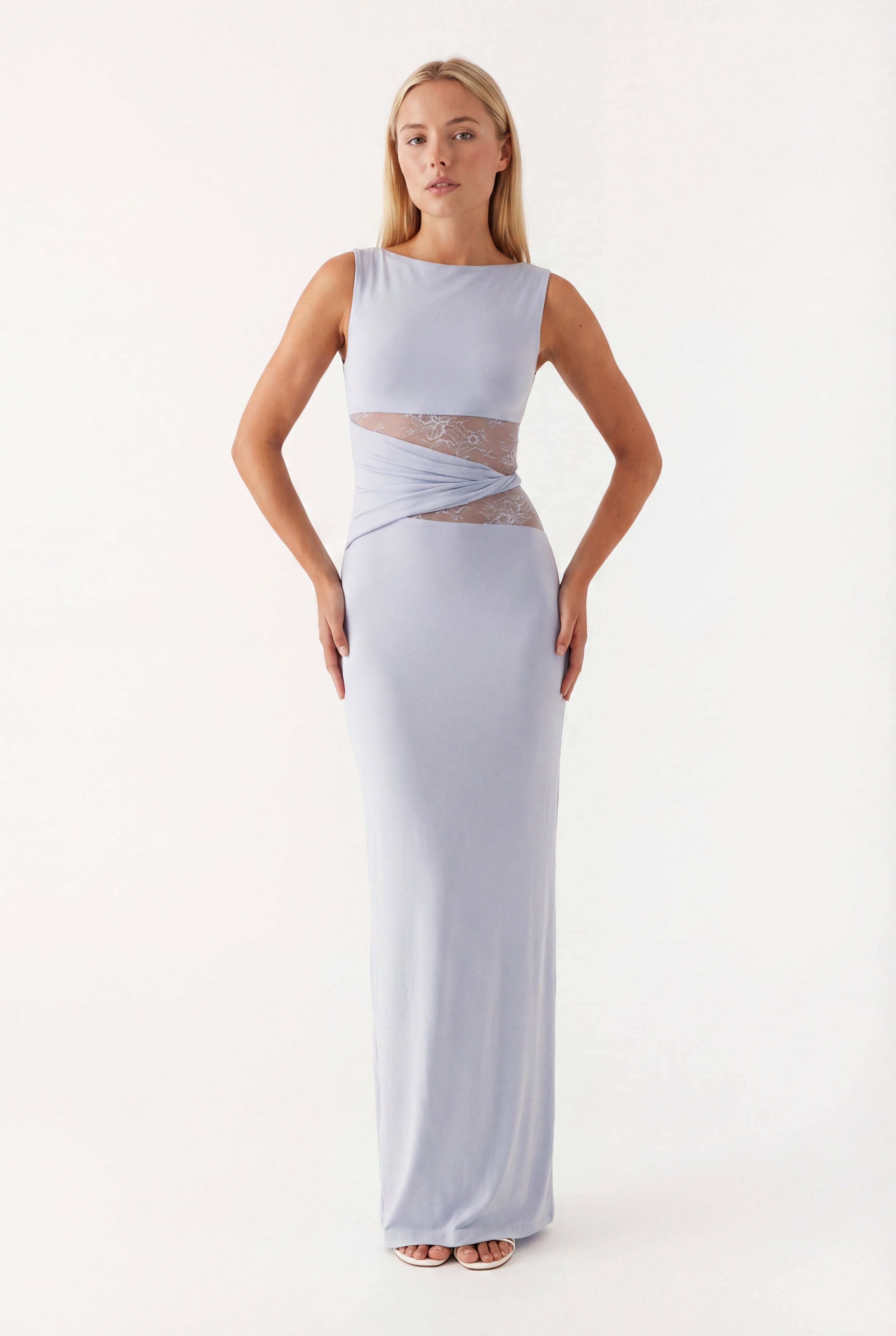 Celestina | Elegant Lace Panel Maxi Dress